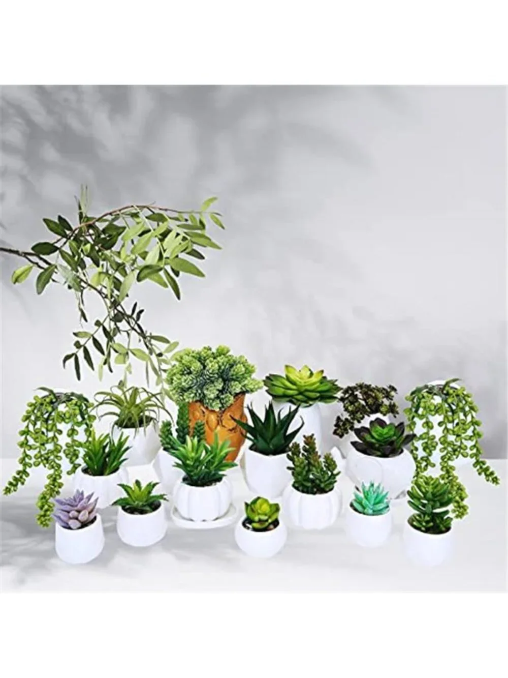 Artificial Succulent Plants 19 Piece Faux Greenery Stems Picks Home Decor Crafts